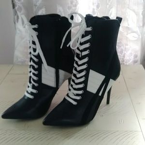 High Heel Lace Up Boots